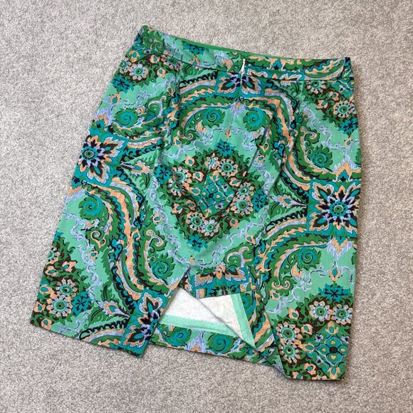 * J. Crew The Pencil Skirt Office Medallion Print Power Dressing Sz 4 - S2378 - Picture 3 of 3